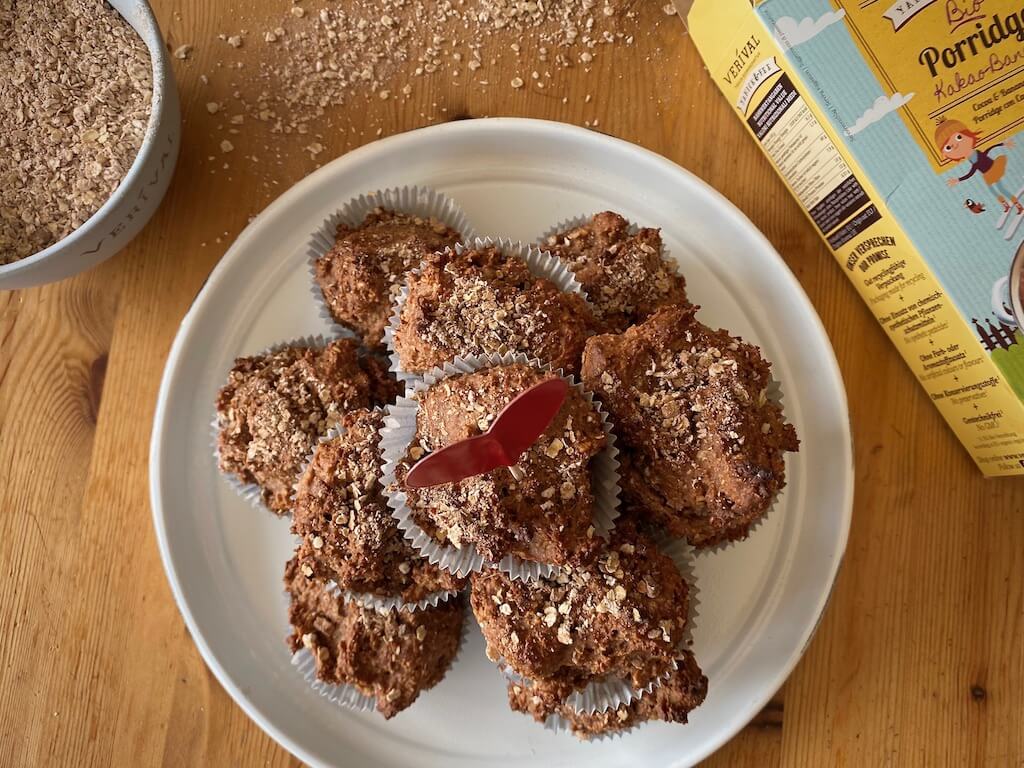 Rezept Frühstücksmuffins Kakao Banane Titelbild